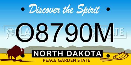 O8790M North Dakota License Plate