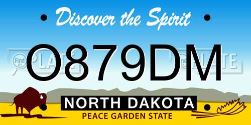 O879DM North Dakota License Plate