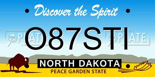 O87STI North Dakota License Plate