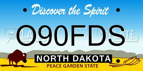 O90FDS North Dakota License Plate