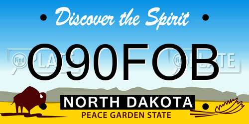 O90FOB North Dakota License Plate
