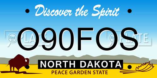 O90FOS North Dakota License Plate