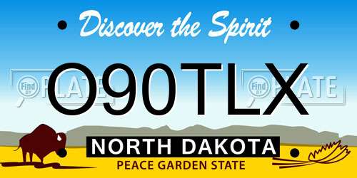 O90TLX North Dakota License Plate