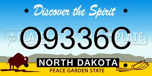 O9336C North Dakota License Plate