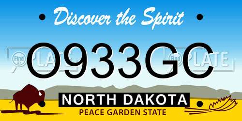 O933GC North Dakota License Plate