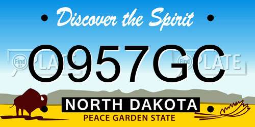 O957GC North Dakota License Plate
