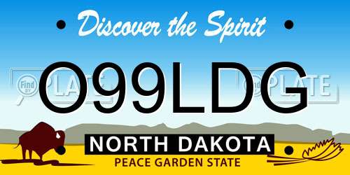 O99LDG North Dakota License Plate