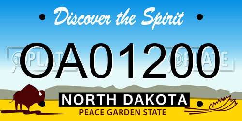 OA01200 North Dakota License Plate