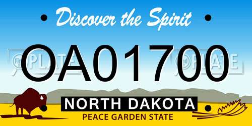 OA01700 North Dakota License Plate