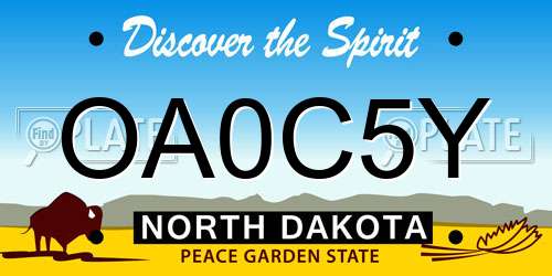 OA0C5Y North Dakota License Plate
