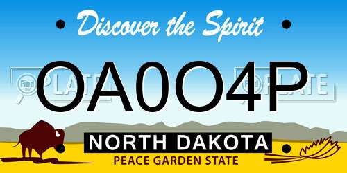 OA0O4P North Dakota License Plate