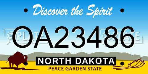 OA23486 North Dakota License Plate