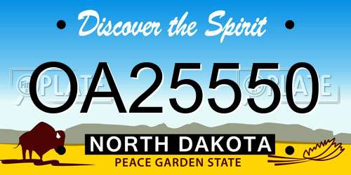 OA25550 North Dakota License Plate