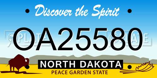 OA25580 North Dakota License Plate