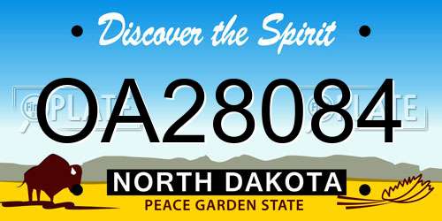 OA28084 North Dakota License Plate