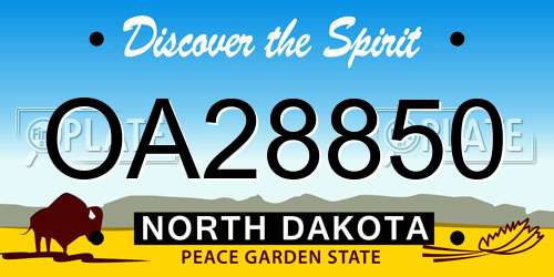 OA28850 North Dakota License Plate