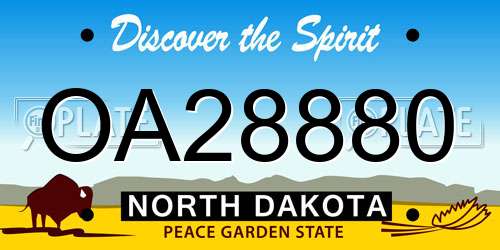 OA28880 North Dakota License Plate