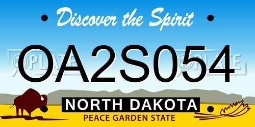 OA2S054 North Dakota License Plate