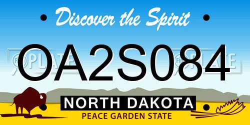 OA2S084 North Dakota License Plate