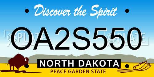 OA2S550 North Dakota License Plate