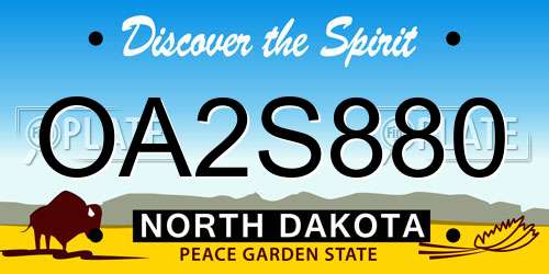 OA2S880 North Dakota License Plate