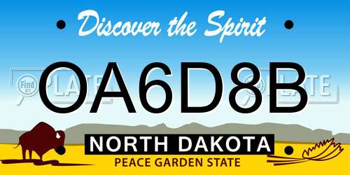 OA6D8B North Dakota License Plate