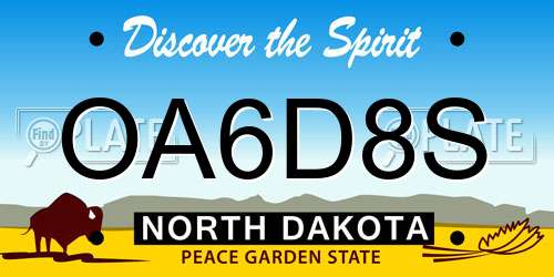 OA6D8S North Dakota License Plate