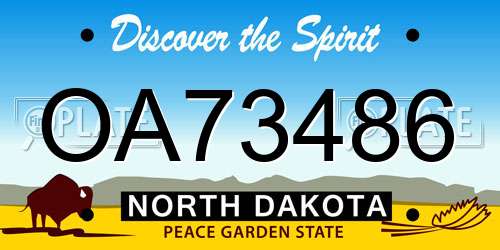 OA73486 North Dakota License Plate