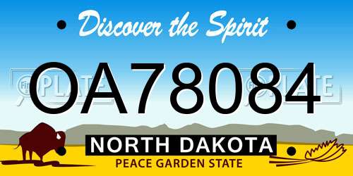 OA78084 North Dakota License Plate