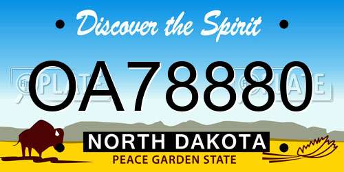 OA78880 North Dakota License Plate
