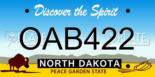 OAB422 North Dakota License Plate