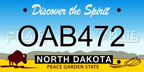 OAB472 North Dakota License Plate