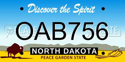 OAB756 North Dakota License Plate