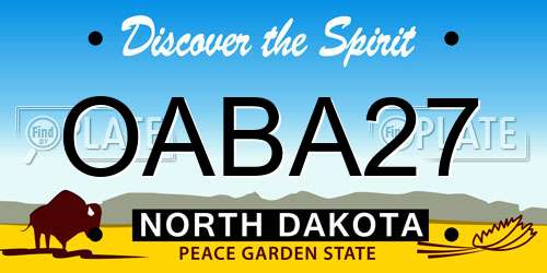 OABA27 North Dakota License Plate