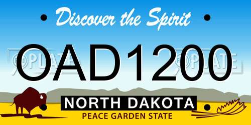 OAD1200 North Dakota License Plate