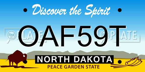 OAF59T North Dakota License Plate