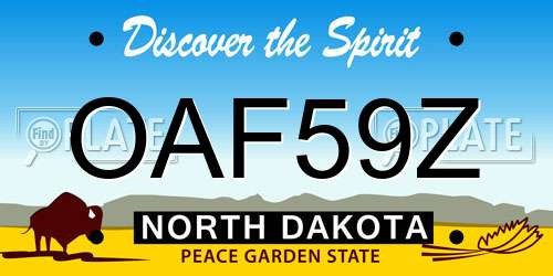 OAF59Z North Dakota License Plate