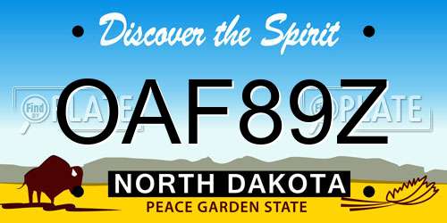 OAF89Z North Dakota License Plate