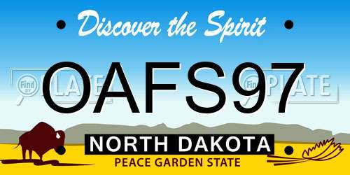 OAFS97 North Dakota License Plate