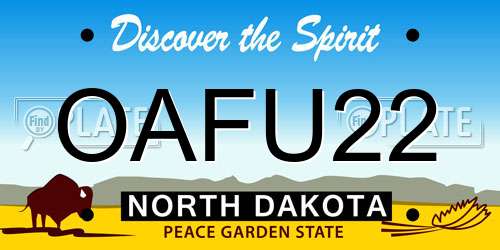 OAFU22 North Dakota License Plate