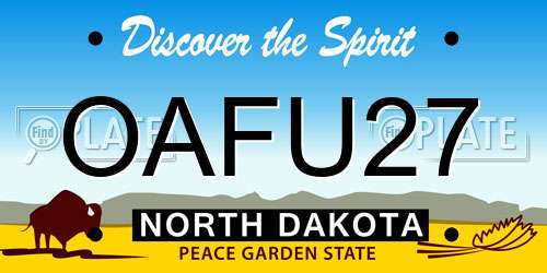 OAFU27 North Dakota License Plate