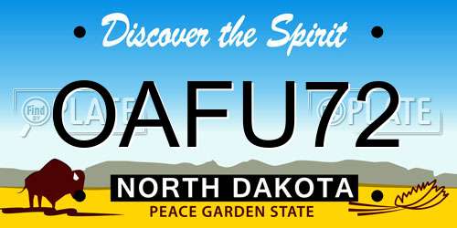 OAFU72 North Dakota License Plate
