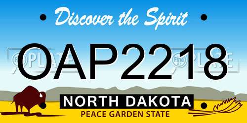 OAP2218 North Dakota License Plate