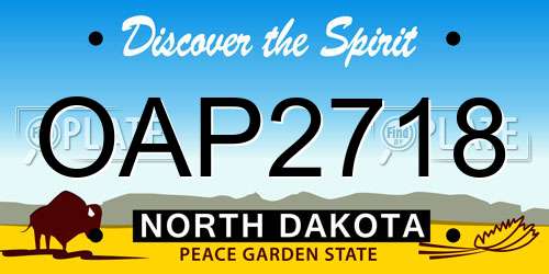 OAP2718 North Dakota License Plate