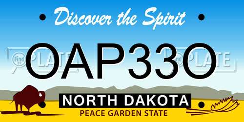 OAP33O North Dakota License Plate
