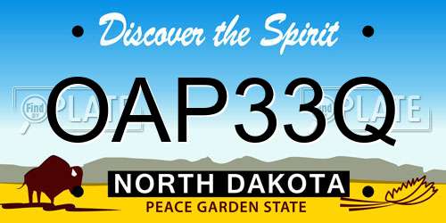 OAP33Q North Dakota License Plate