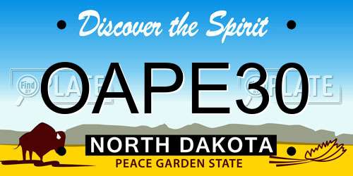OAPE30 North Dakota License Plate