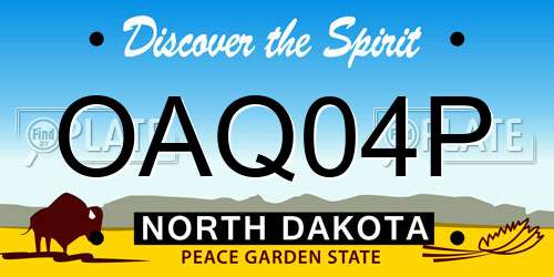 OAQ04P North Dakota License Plate