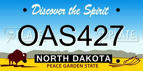 OAS427 North Dakota License Plate