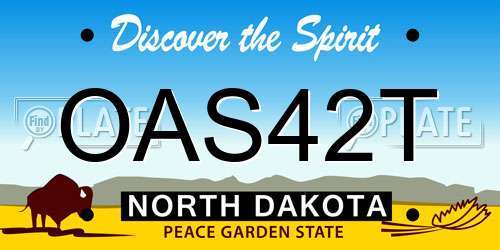 OAS42T North Dakota License Plate